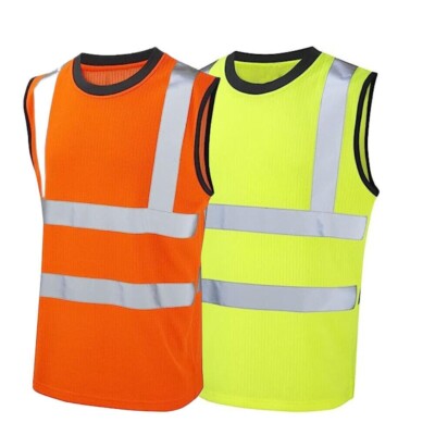Arbeitskleidung Pullover Trägertop Herren Hi Vis Viz ärmelloses T-Shirt hohe Sichtbarkeit
