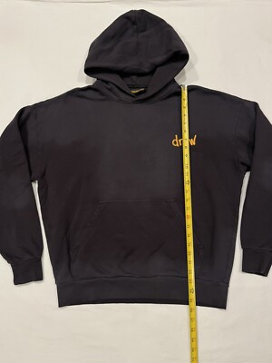 Drew House Scribble Boxy Hoodie Sweatshirt Faded Black Mens Drew House Scribble Boxy Hoodie Sweatshirt Faded Black Mens