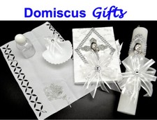 NEW 6 Pc. Religious BAPTISM GIFT SET Bautizo CHRISTIAN ROSARY Boy or Girl