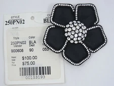 RARE VINTAGE ELANA BY TANNER FLOWER RHINESTONE BROOCH * NEW WITH TAG ~ 2.5" $100