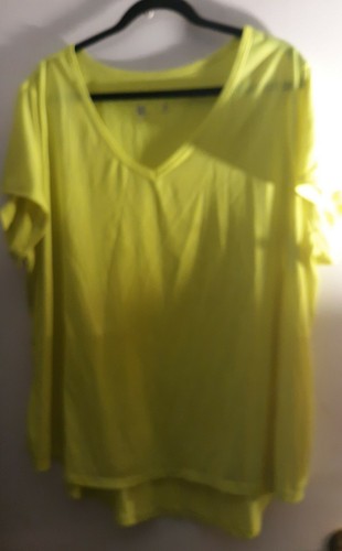 Xersion Damen-T-Shirt V-Ausschnitt neonfarben Größe 3X grün kurzarm
