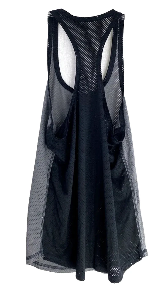 Camiseta sin mangas Umbro Racerback para mujer fútbol sin mangas malla negra gris talla: L Foto 2 de 4