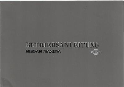 NISSAN MAXIMA 1991 Betriebsanleitung J30 Bedienungsanleitung Handbuch  BA