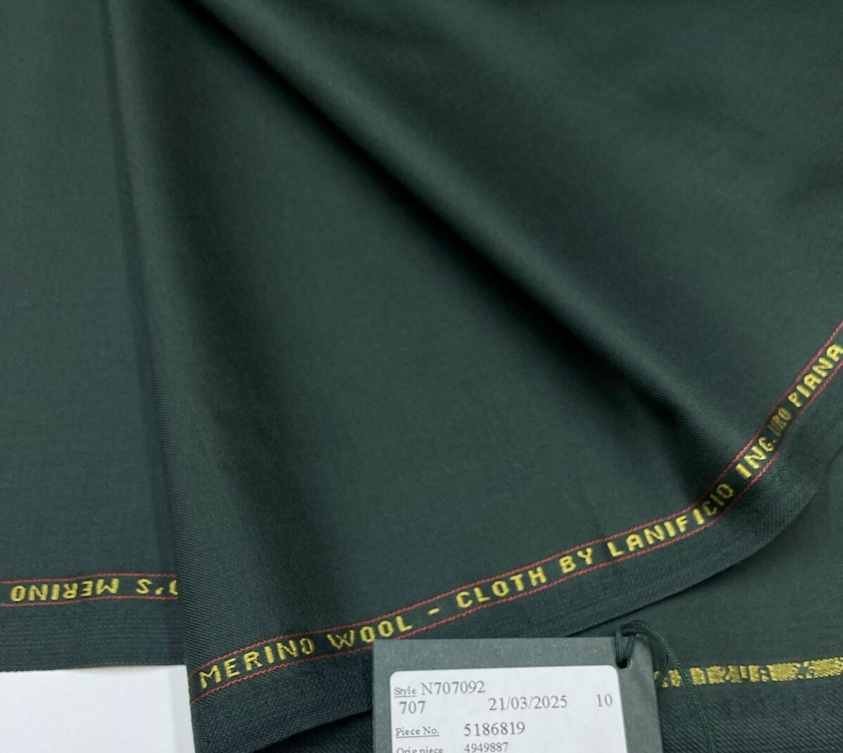 LORO PIANA Suiting Fabric GREEN Super 150s Merino Wool 
