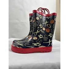 Sports Theme Rain Boots Toddler Size 2