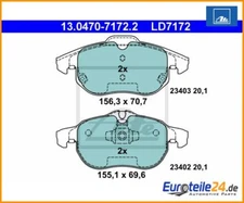Brake pad set, disc brake ATE ceramic ATE 13.0470-7172.2