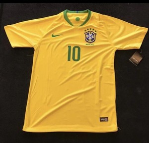 NIKE Authentic Neymar Jr #10 Brazil Soccer Jersey Menâs Large | eBay