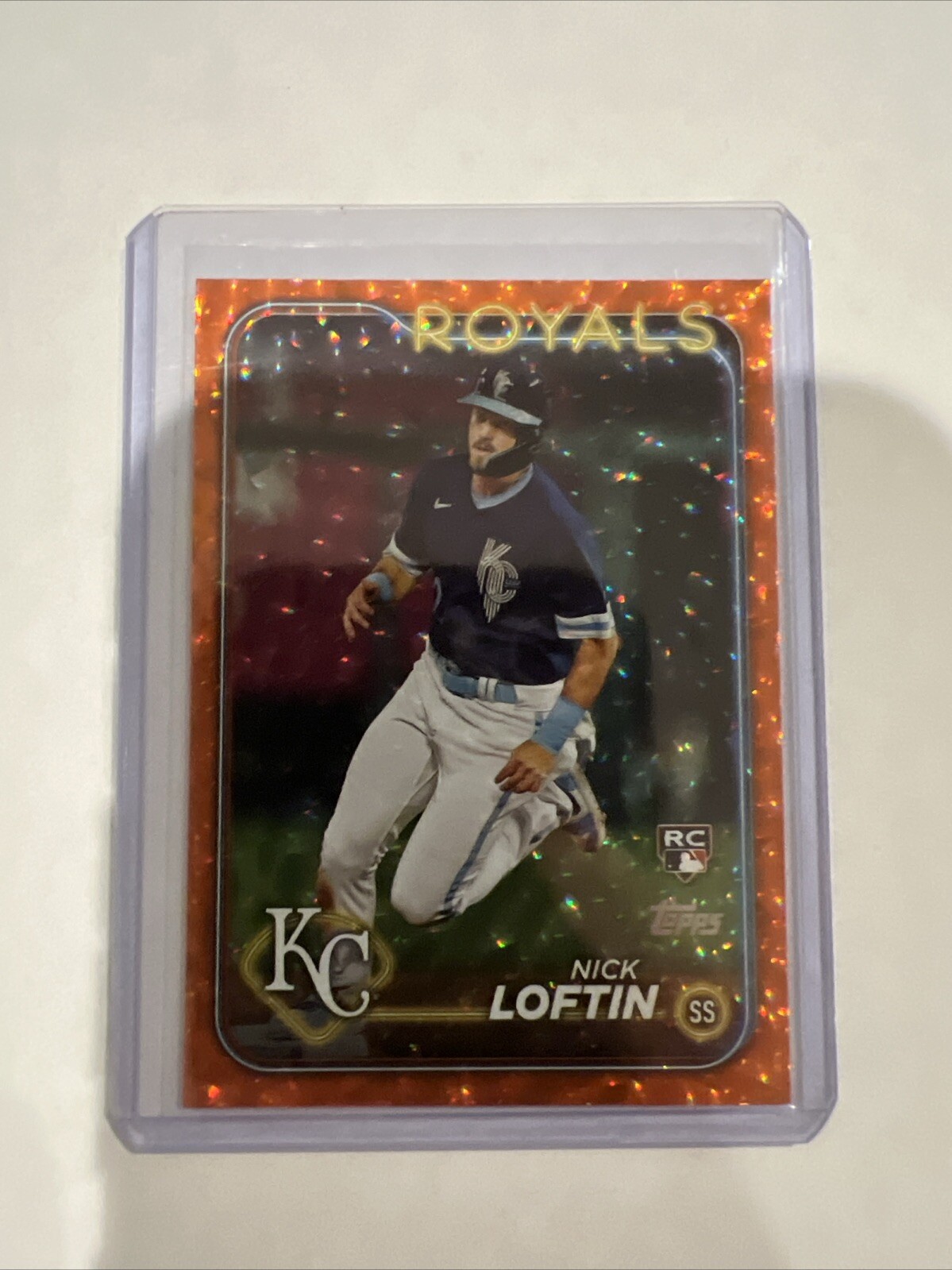 Nick Loftin 2024 Topps Series 2 #506 Orange Foil Rookie RC /299 Royals