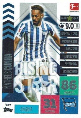 Match Attax 20/21 Bundesliga 2020/2021 Rising Star Karte Nr. 407 Matheus Cunha