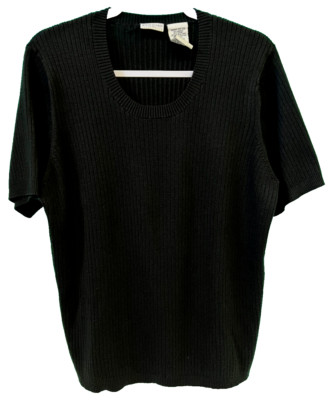 White Stag Plus Woman Top Size 18W/20W Black Blouse-C7