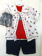 B.T. KIDS BOYS 4pc Set, Pants, Hat, T-Shirt, Button-Up Shirt, Size 18 mth NWT