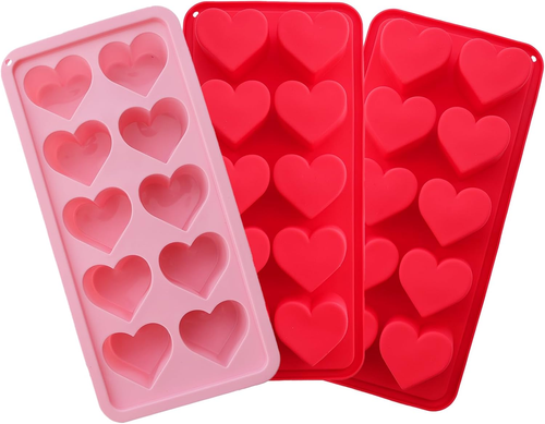 3 Pcs Heart Shaped Ice Cube Trays 10-Cavity Heart Shaped Silicone Molds Pink ... - Picture 12 of 12