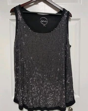 INC International Concepts Womens Knit 1X Tank Holiday Sparkle Festive 
