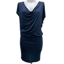 Alice + Olivia Navy Blue Lowcut Cowl Neck Drape Dress Womens Size Medium