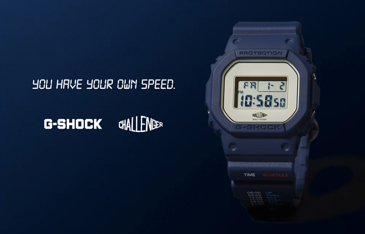 CHALLENGER×G-SHOCK DW-5600CH25-2JR CASIO G-SHOCK x CHALLENGER DW-5600CH25-2JR Toughness Watch Blue