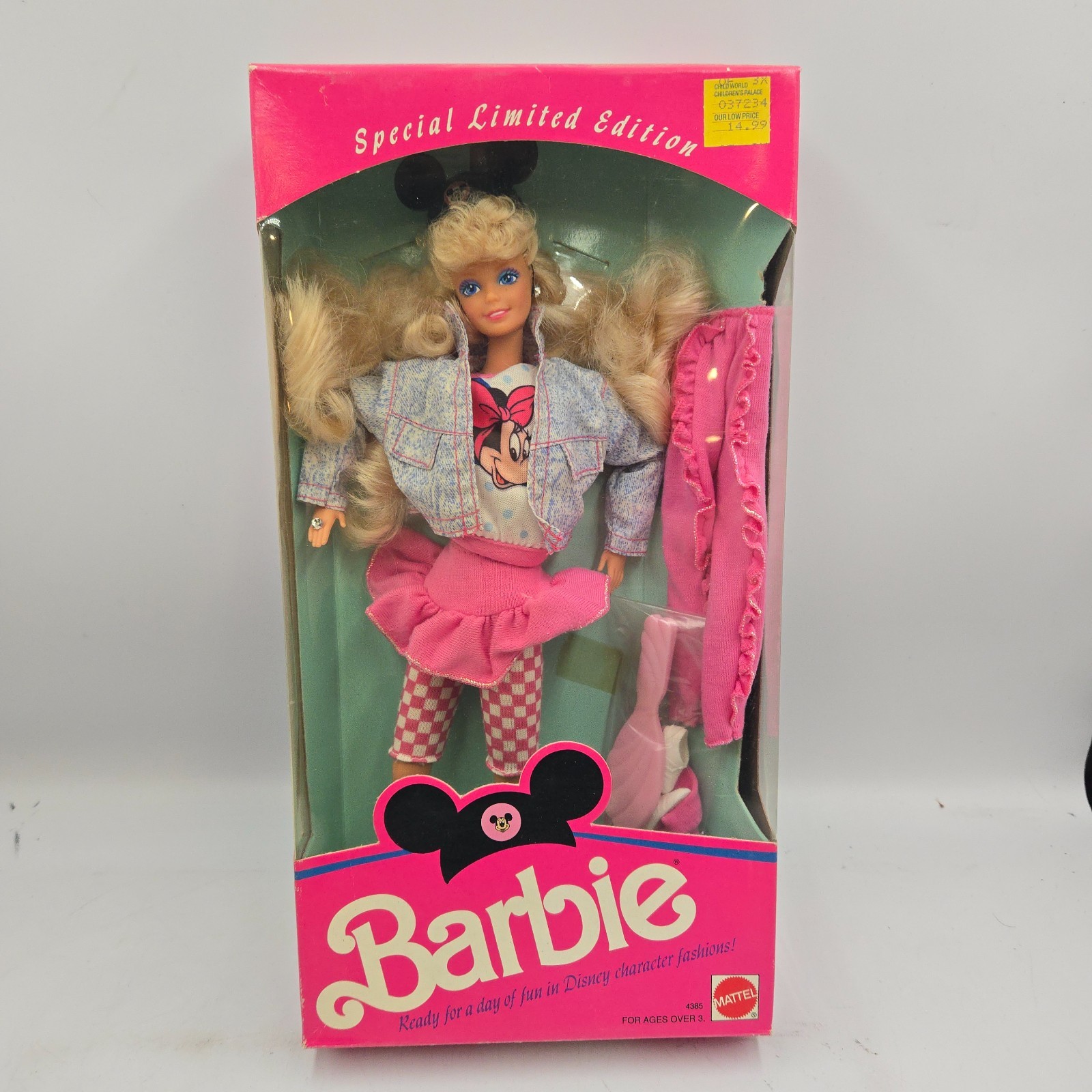 Vintage 1990 Mattel Disney Barbie Special Limited Edition Minnie Mouse Doll 4385