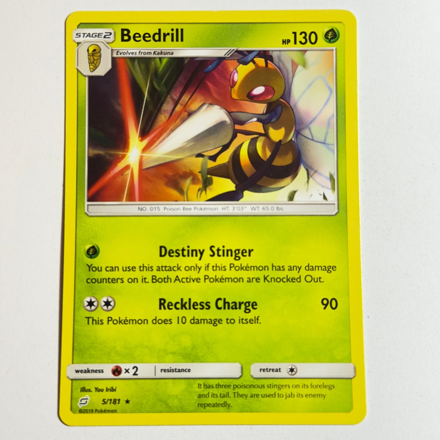Beedrill 5/181 Rare Regular Card SM - Team Up Pokemon TCG LP