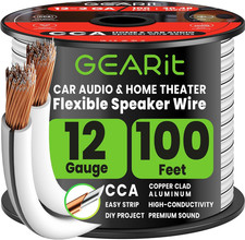 Speaker Wire 12 Gauge 100 Ft,Speaker Cable with Foot Markers Polarity Markings