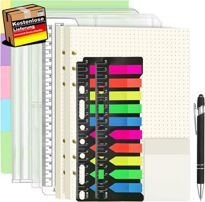 A5 Ringbuch Einlagen Set mit Trennblättern und Notizzetteln für Organisation