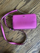 DKNY 3 Pocket Hot Pink Crossbody Bag Purse