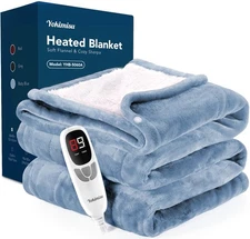 Yokimisu Heated Blanket Throw, 50x60 inches with 2 Wearable Buttons, Electric...