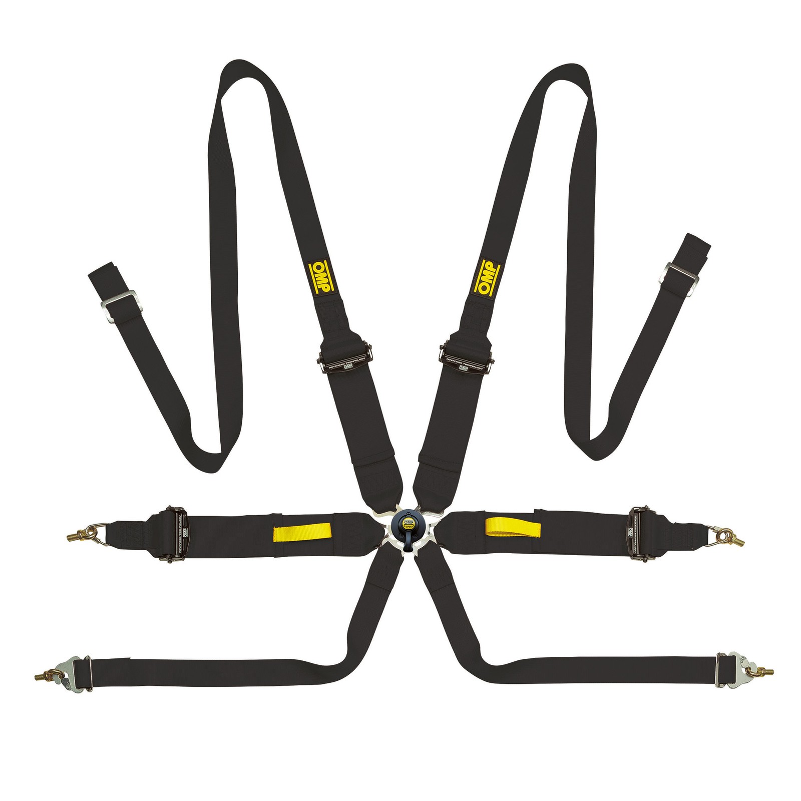 OMP Tecnica 3''+2'' Saloon 6 Point FIA 8853-2016 Approved Harness, Black