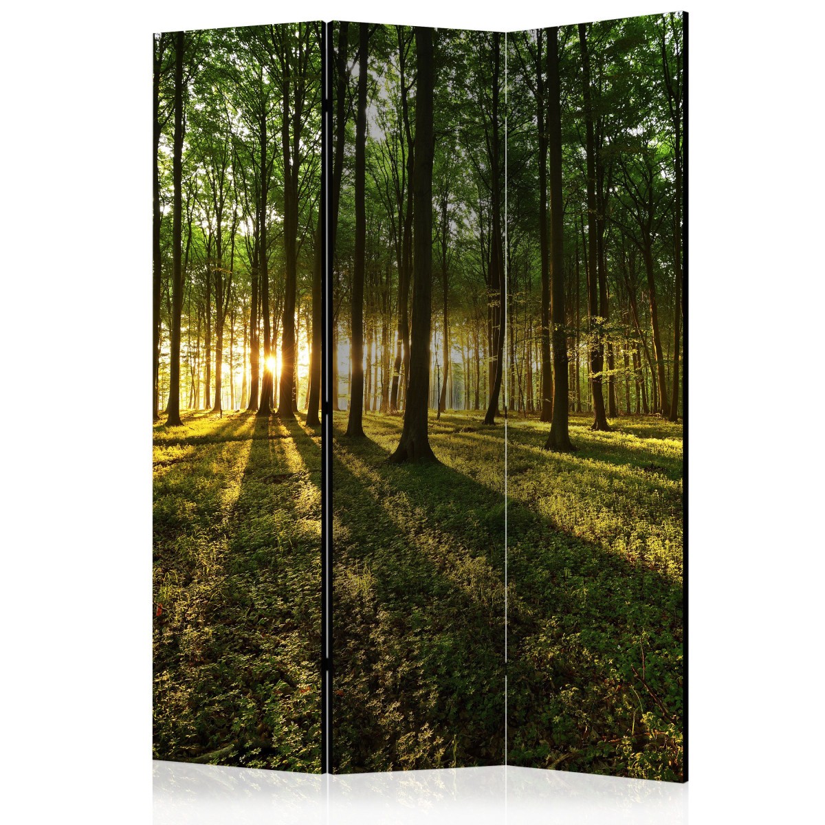 Paravent 3 volets motif foret brumeuse pour une deco zen de chambre adulte