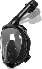 Full Face Snorkel Mask with Dry Top Breathing System, Foldable Snorkeling Mask
