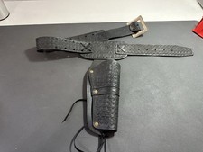 Vintage Mattel Fanner Embossed Leather Holster and Belt for Toy Cap Guns