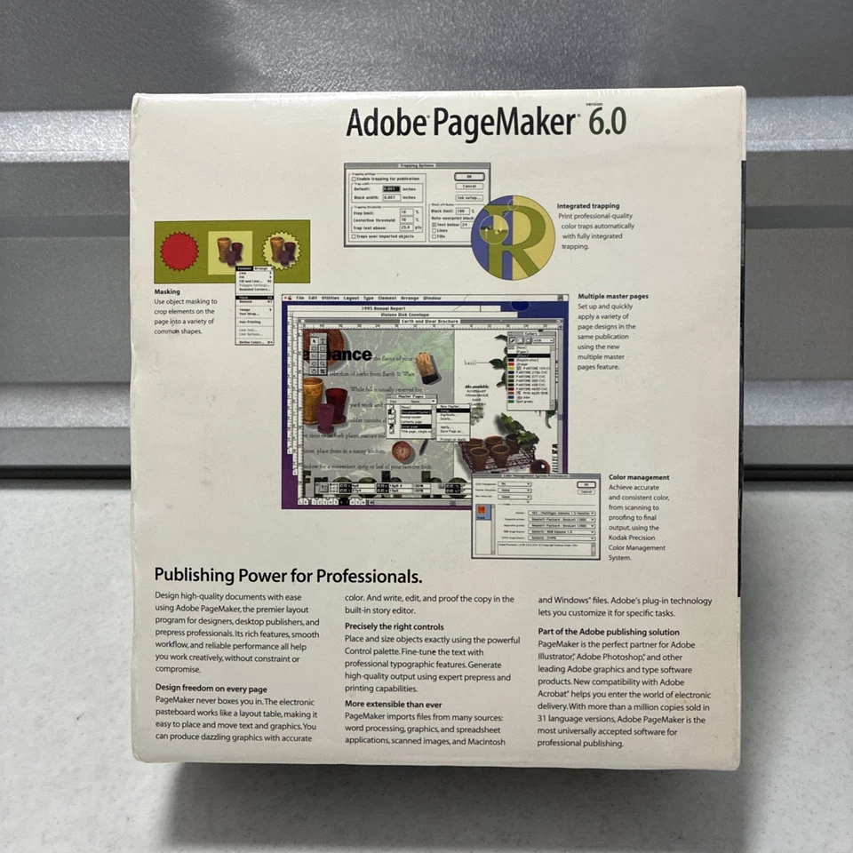 Adobe PageMaker 6.0 For Apple Macintosh And Power Macintosh Deluxe CD-ROM Sealed - Image 2 of 4