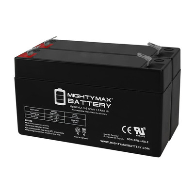 Mighty Max 6V 1.3Ah Replacement Battery for Universal Battery UB613k - 2 Pack