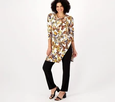 Attitudes by Renee Regular Como Jersey Twist Set Butterfly Dream XS New