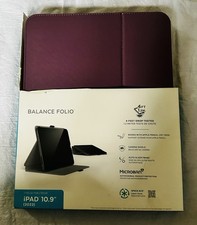 Speck Balance Folio iPad 10.9 2022 Color Purple Case, 4ft Drop Test