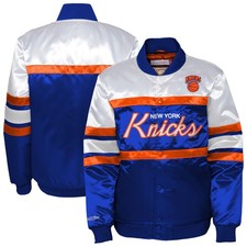 Youth Mitchell  Ness Blue New York Knicks Satin Full-Snap Jacket