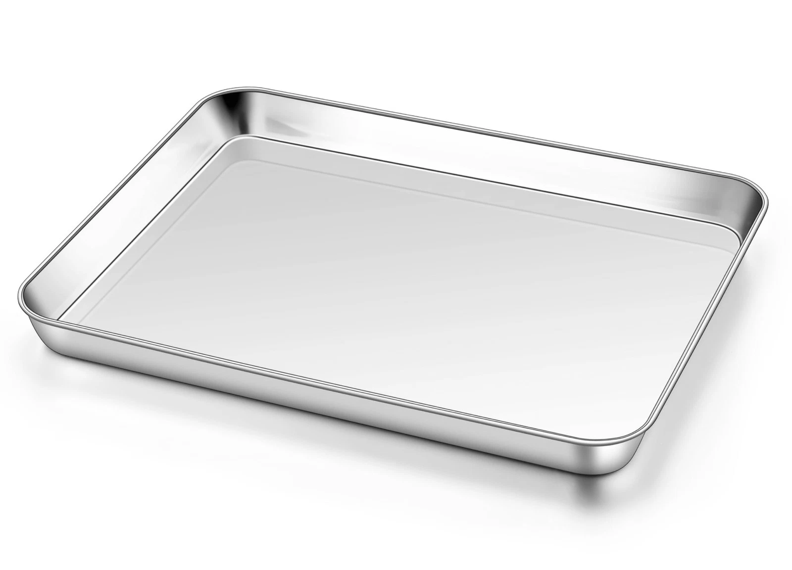 1 Pack Quarter Sheet Pan, 9x13 Inches Stainless Steel Cookie Sheets for Bakin...