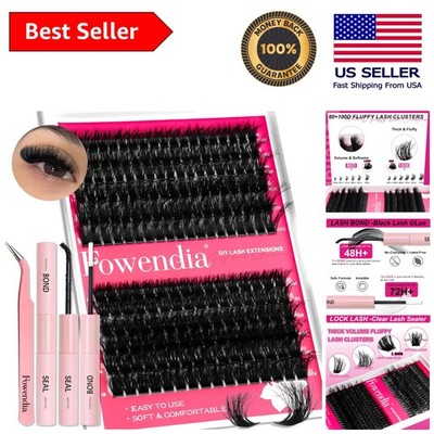 Cruelty-Free 80D & 100D Cluster lashes Kit - DIY Lash Extension with Bond & Seal