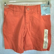 NWT Cat And Jack Girls Coral Shorts Sz 5 Flat Front Adj Waist At Knee Kidcore