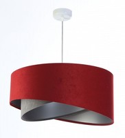 HäNgeleuchte HäNgelampe Stoff Rot-Braun Grau Silber E27 Rund Ø 50 Cm Verstellbar