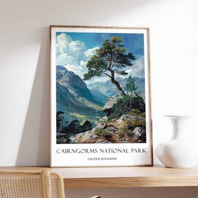 5_Cairngorms Nationalpark Poster, Wohndeko, Britische Wandkunst, Vereinigtes Königreich
