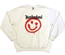Banksyland Banksy Art Exhibition Sweatshirt Adult Size Large White - Promo RARE