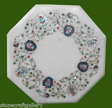 12" marble side Table Inlay Pietra dura​ Art Craft Work Home Decor