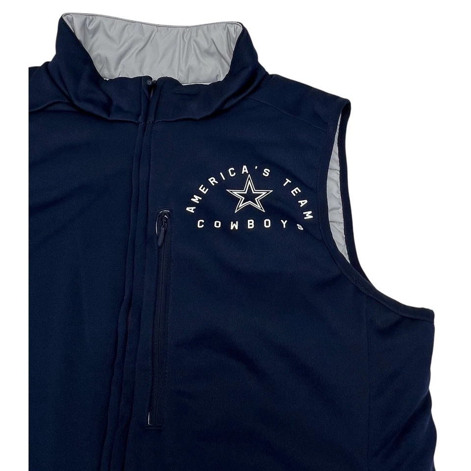 Chaleco acolchado reservable Nike Shield Dallas Cowboys talla pequeña mujer raro cremallera completa Foto 4 de 4