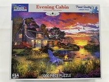 JIGSAW PUZZLE   Evening Cabin  White Mountain - 1000 Large Pieces Made In USA