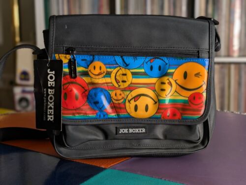 Joe Boxer Y2K Black Cross Body Bag Purse 3d Lenticular Smiley Face 90s 2000s y2k - Picture 2 of 5