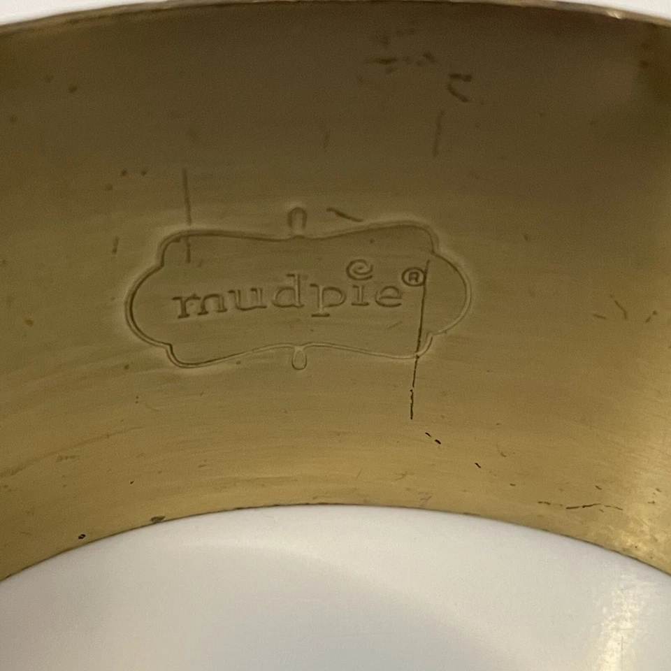 Brazalete Mud Pie Rosa y Naranja Mod Diseño Geométrico 1.5 Pulgadas Ancho con Caja Foto 3 de 4