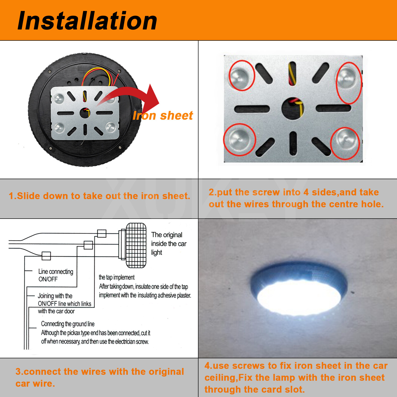 2Pcs Auto Car Interior Roof Light Round 46LED Trailer Camper Caravan RV