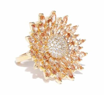 Jewels Galaxy Women's Fashion Adjustable Gold Plated Ring