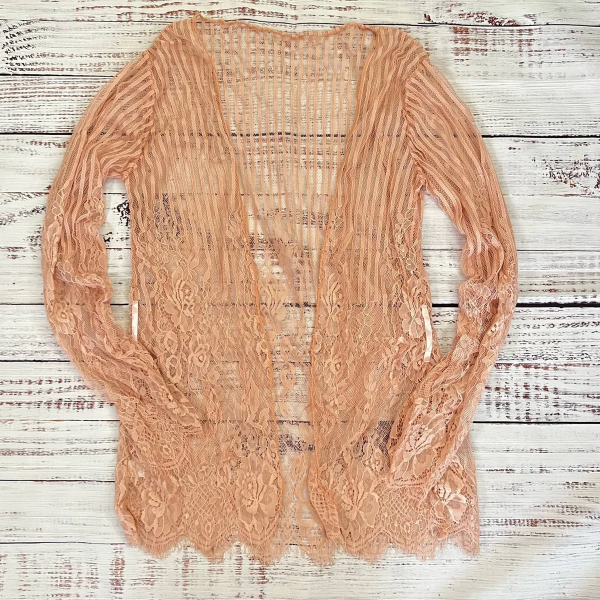 Peach clearance lace cardigan