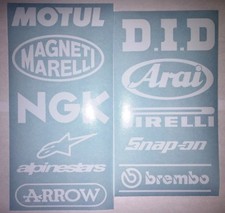 Motorbike Stickers Decal GLOSS White or Black Suzuki Kawasaki Yamaha KTM Sponsor
