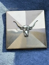 Vintage Elgin Refillable Makeup Compact - Steer Head